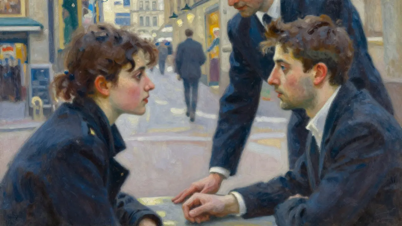 Close-up of two people maintaining eye contact during a thoughtful conversation in Milan